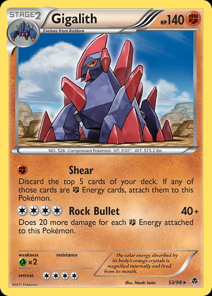 Gigalith — Emerging Powers 53 Pokémon card