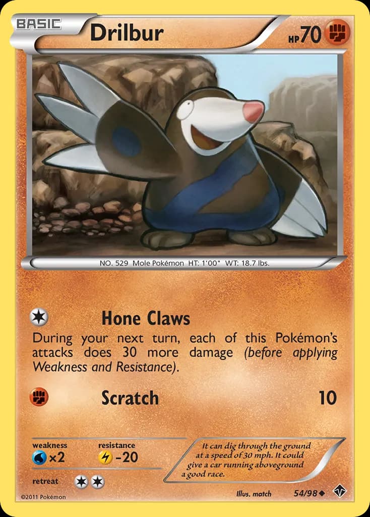 Drilbur — Emerging Powers 54 Pokémon card