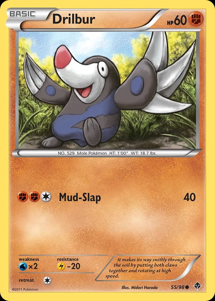Drilbur — Emerging Powers 55 Pokémon card