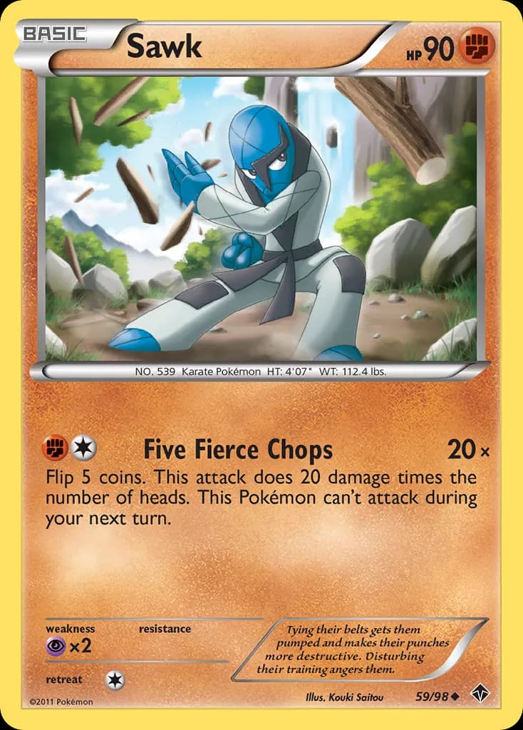 Sawk — Emerging Powers 59 Pokémon card