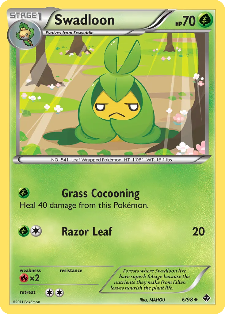 Swadloon — Emerging Powers 6 Pokémon card
