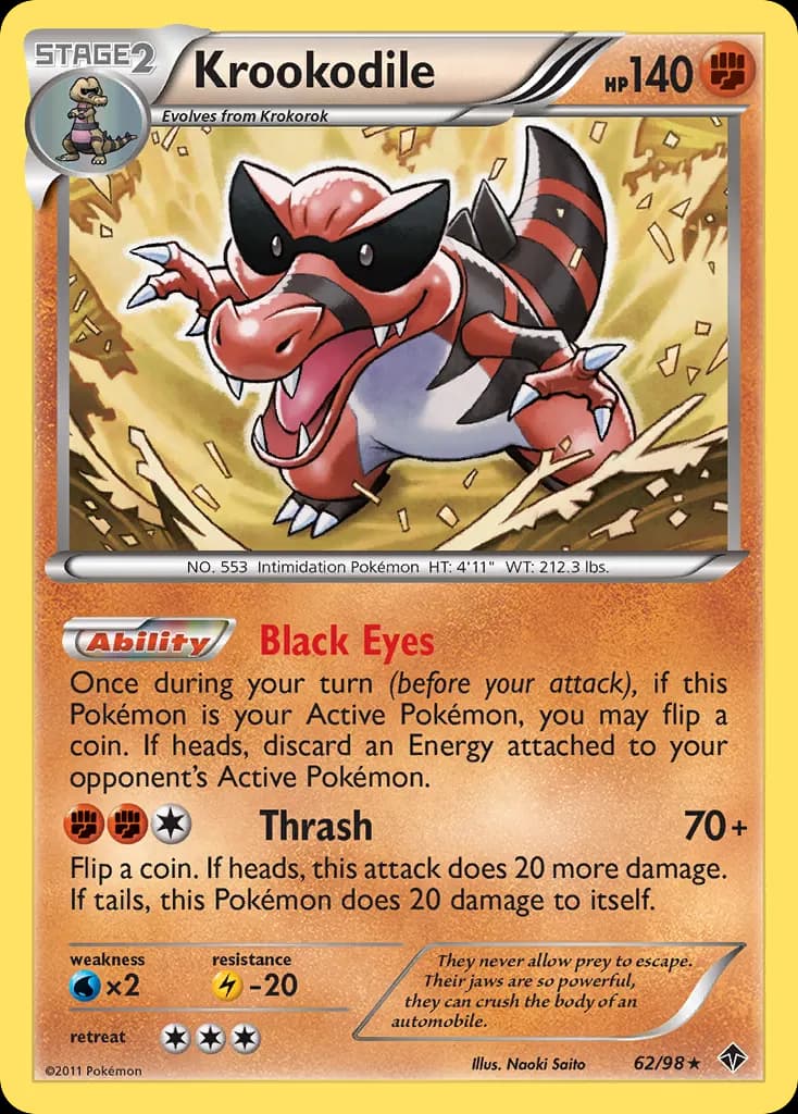 Krookodile — Emerging Powers 62 Pokémon card