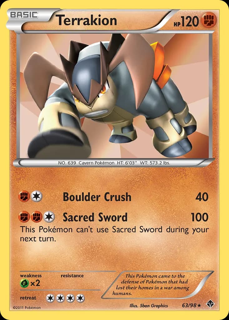 Terrakion — Emerging Powers 63 Pokémon card