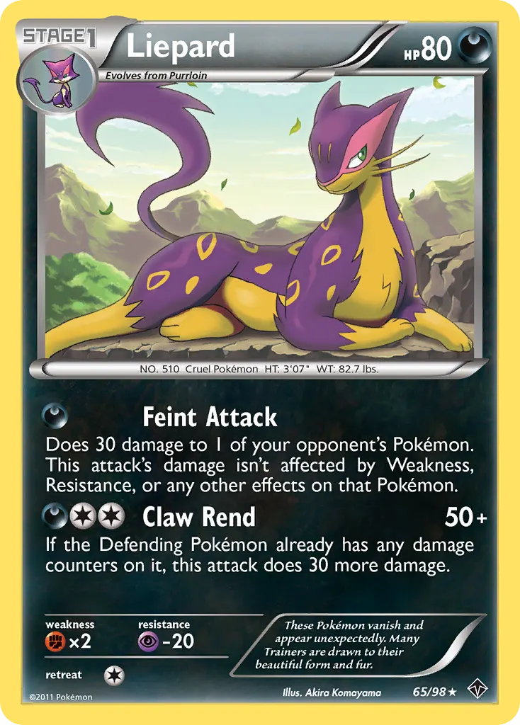 Liepard — Emerging Powers 65 Pokémon card
