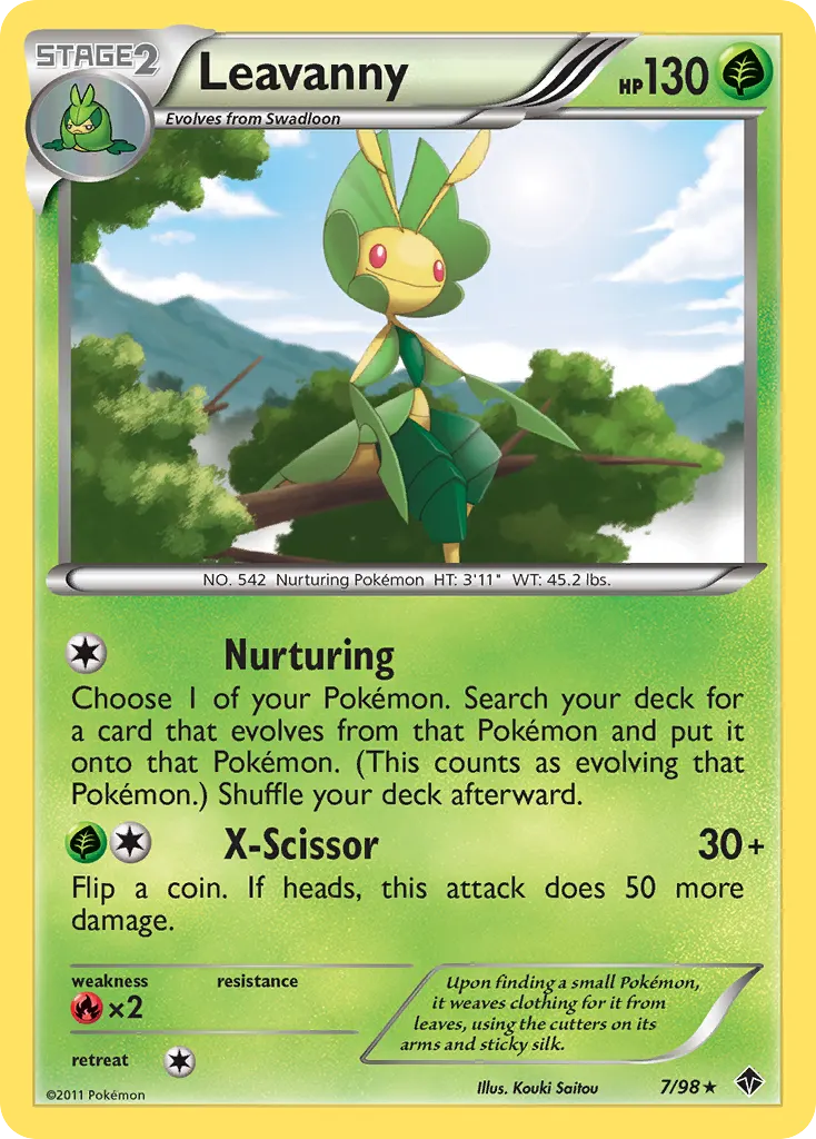 Leavanny — Emerging Powers 7 Pokémon card