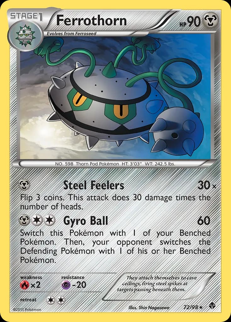 Ferrothorn — Emerging Powers 72 Pokémon card