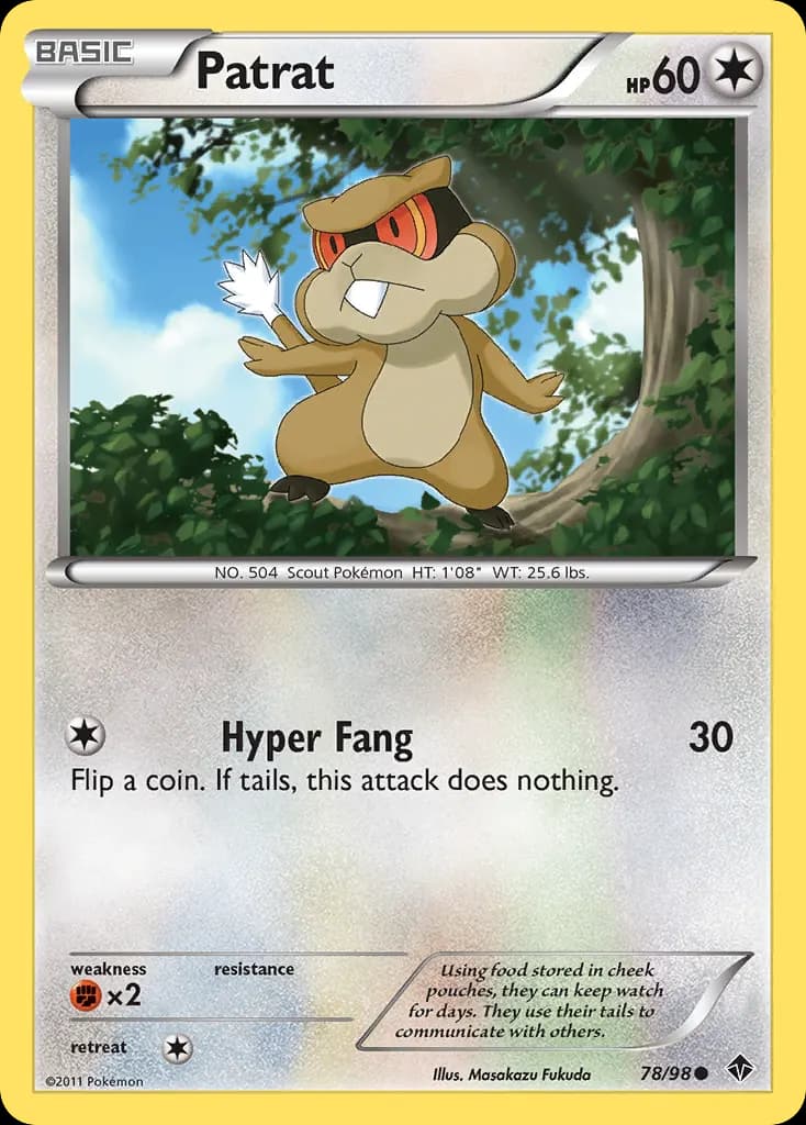 Patrat — Emerging Powers 78 Pokémon card
