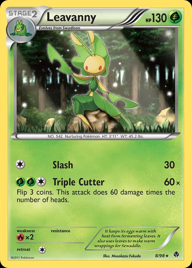 Leavanny — Emerging Powers 8 Pokémon card