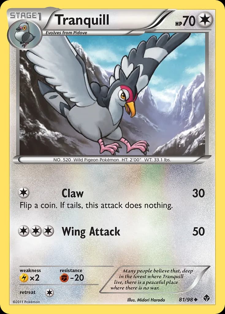 Tranquill — Emerging Powers 81 Pokémon card