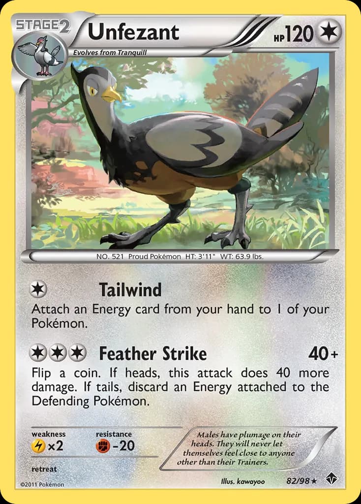 Unfezant — Emerging Powers 82 Pokémon card