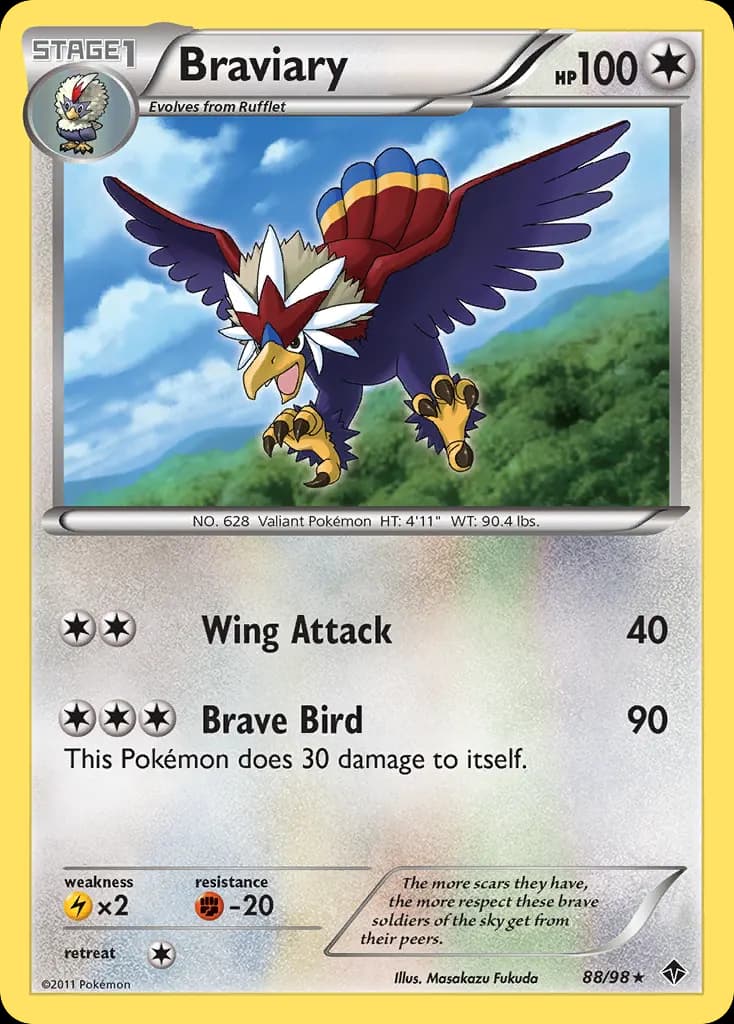 Braviary — Emerging Powers 88 Pokémon card