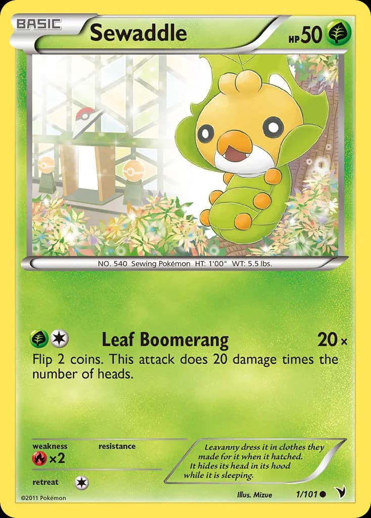 Sewaddle — Noble Victories 1 Pokémon card