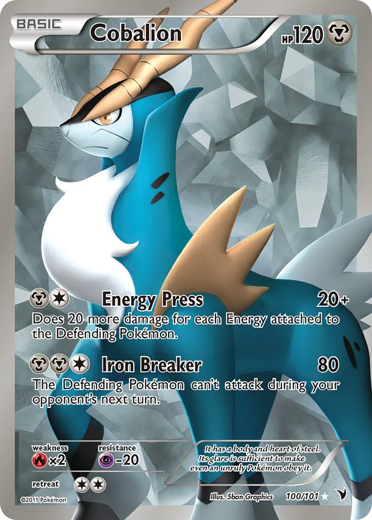 Cobalion — Noble Victories 100 Pokémon card