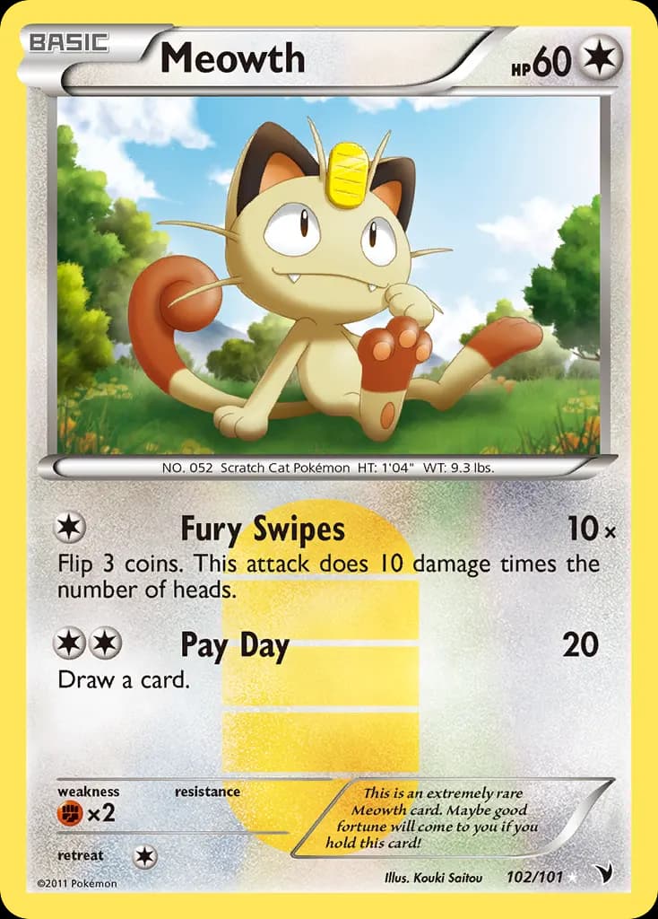 Meowth — Noble Victories 102 Pokémon card