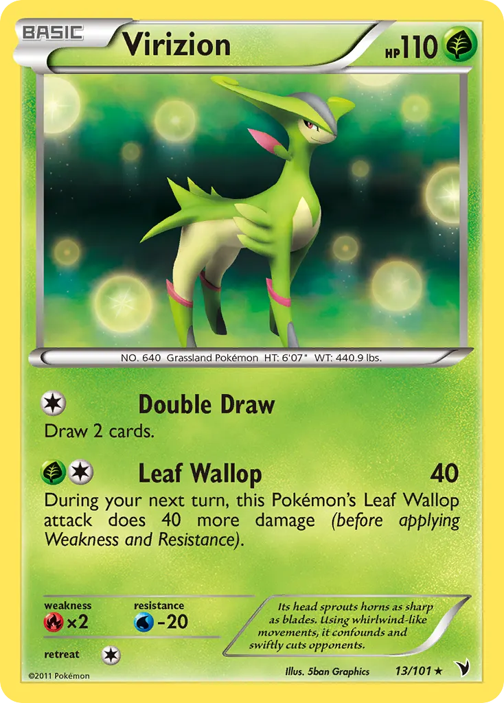 Virizion — Noble Victories 13 Pokémon card