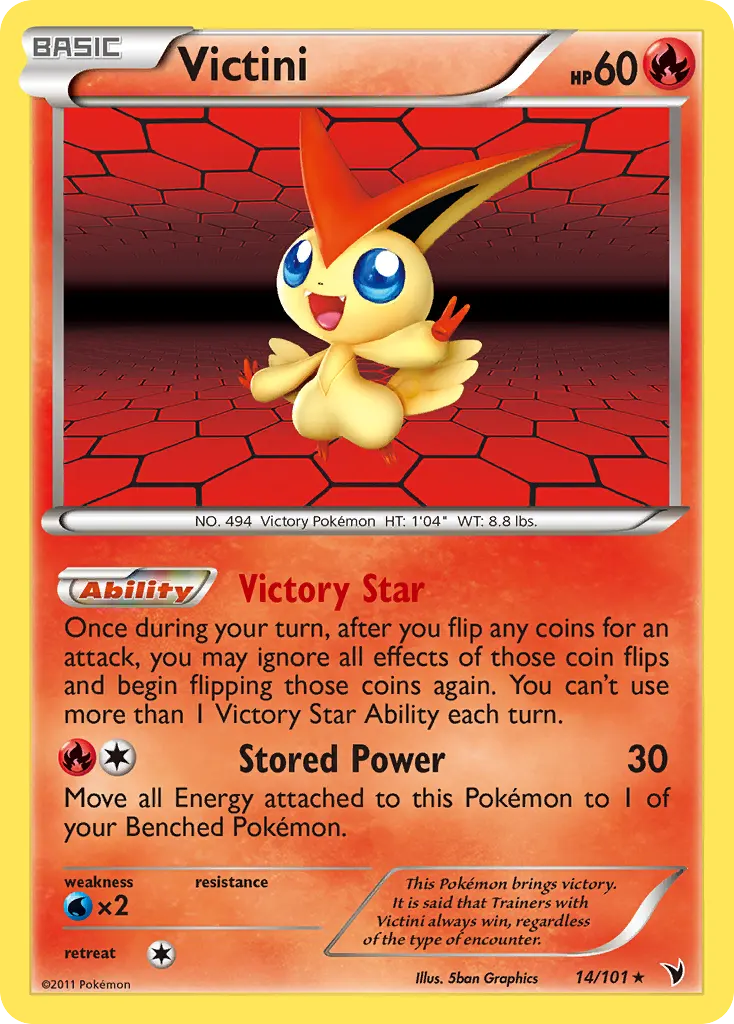 Victini — Noble Victories 14 Pokémon card