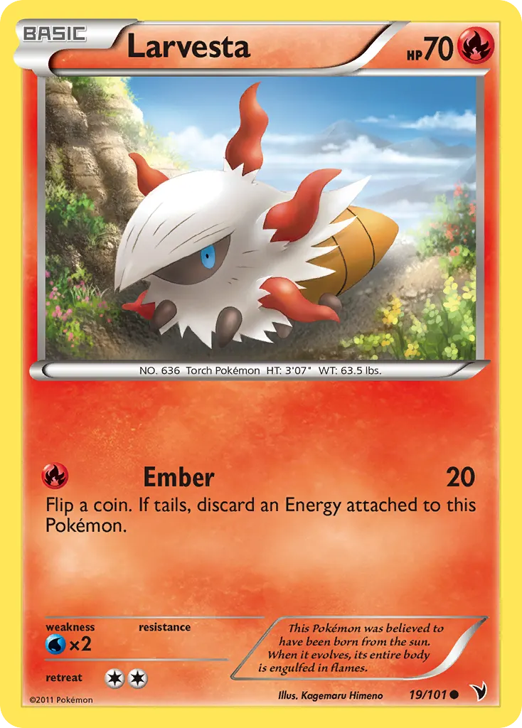 Larvesta — Noble Victories 19 Pokémon card