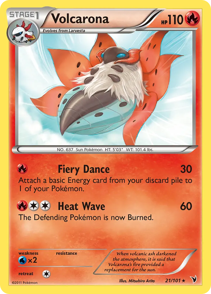 Volcarona — Noble Victories 21 Pokémon card