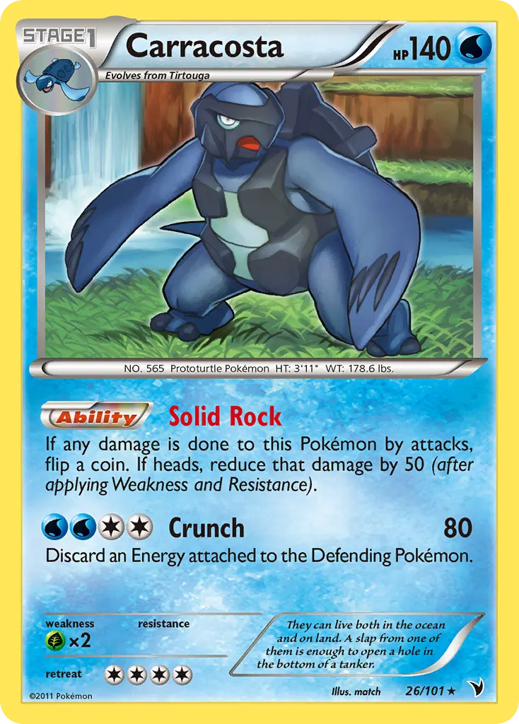 Carracosta — Noble Victories 26 Pokémon card