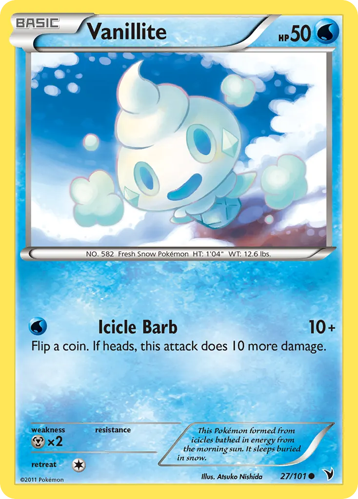 Vanillite — Noble Victories 27 Pokémon card