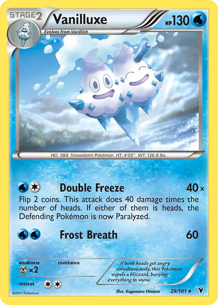 Vanilluxe — Noble Victories 29 Pokémon card