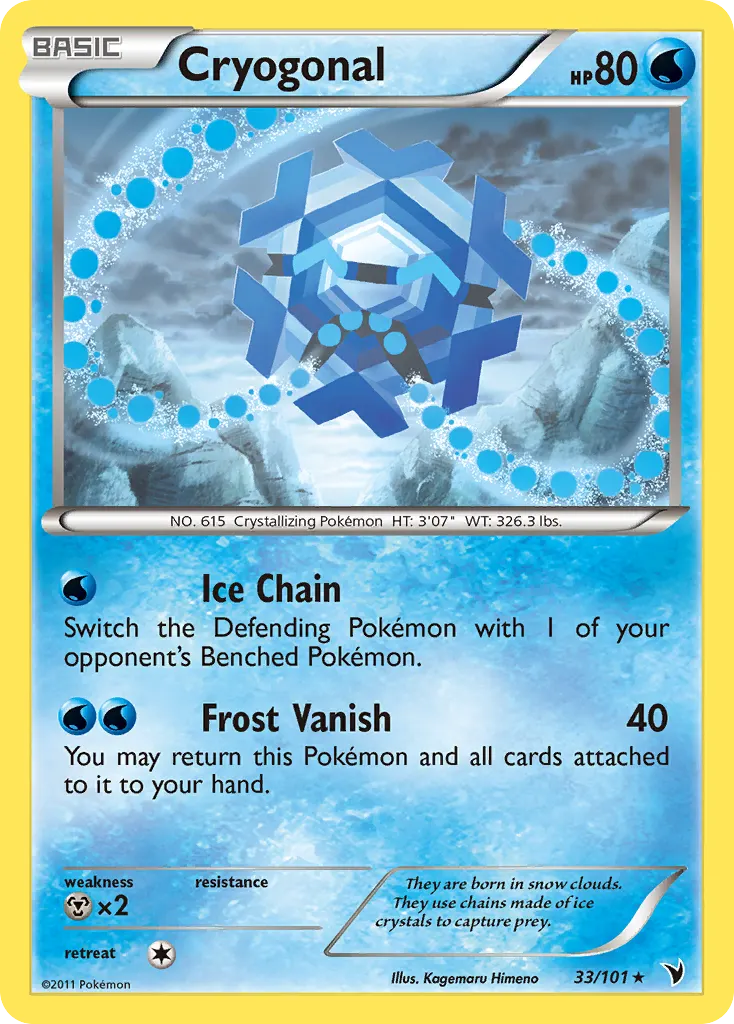 Cryogonal — Noble Victories 33 Pokémon card