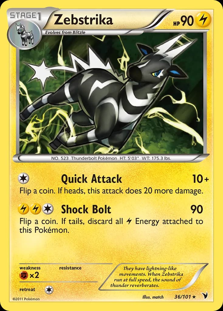Zebstrika — Noble Victories 36 Pokémon card