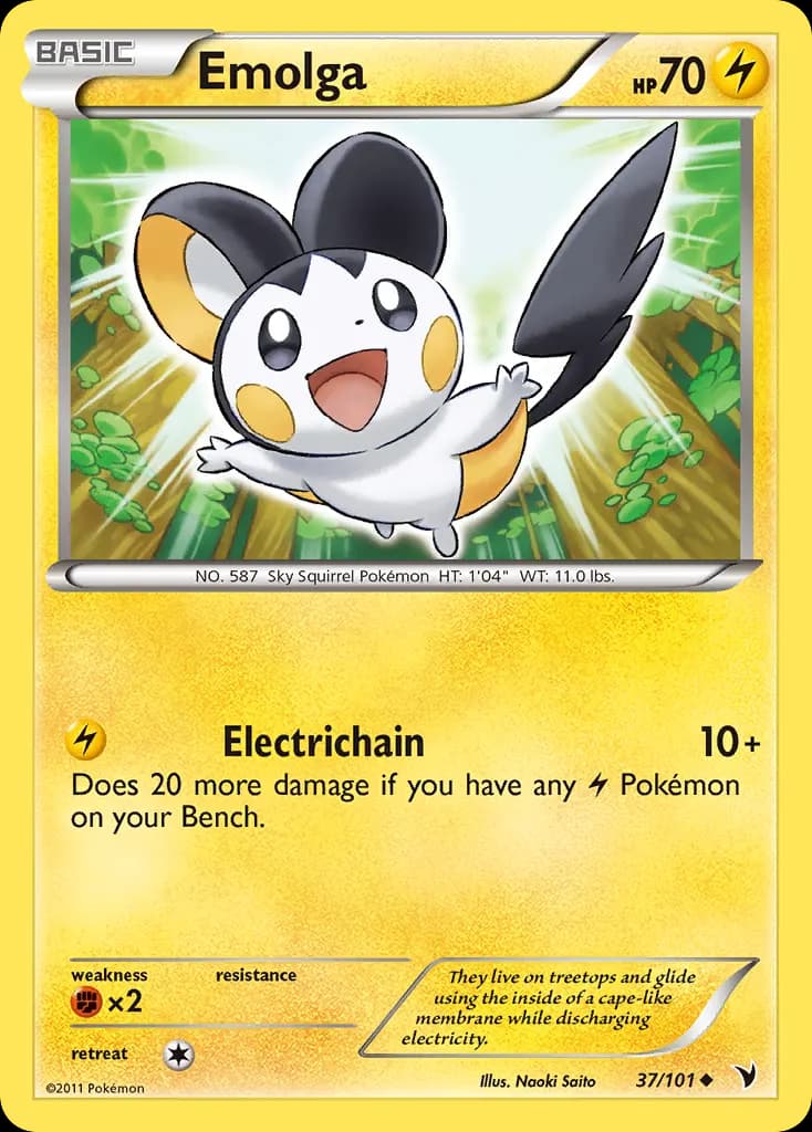 Emolga — Noble Victories 37 Pokémon card