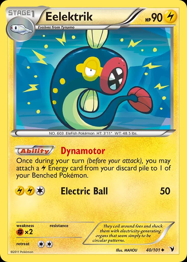 Eelektrik — Noble Victories 40 Pokémon card