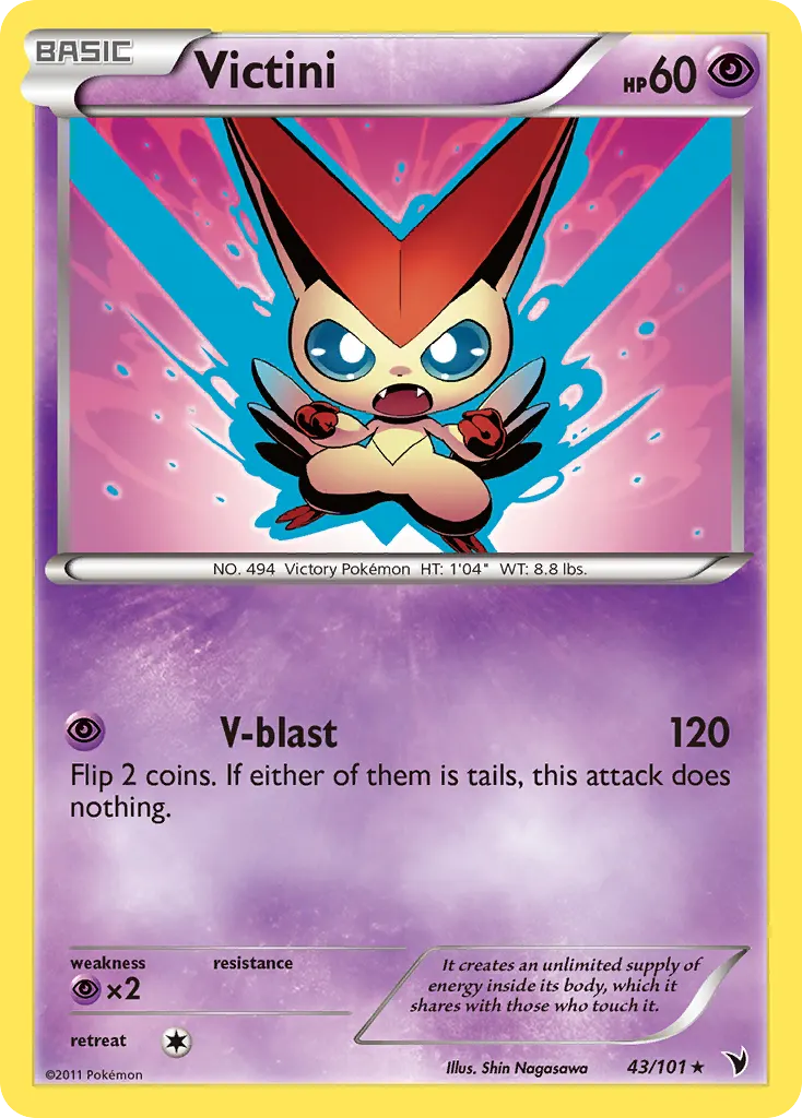 Victini — Noble Victories 43 Pokémon card
