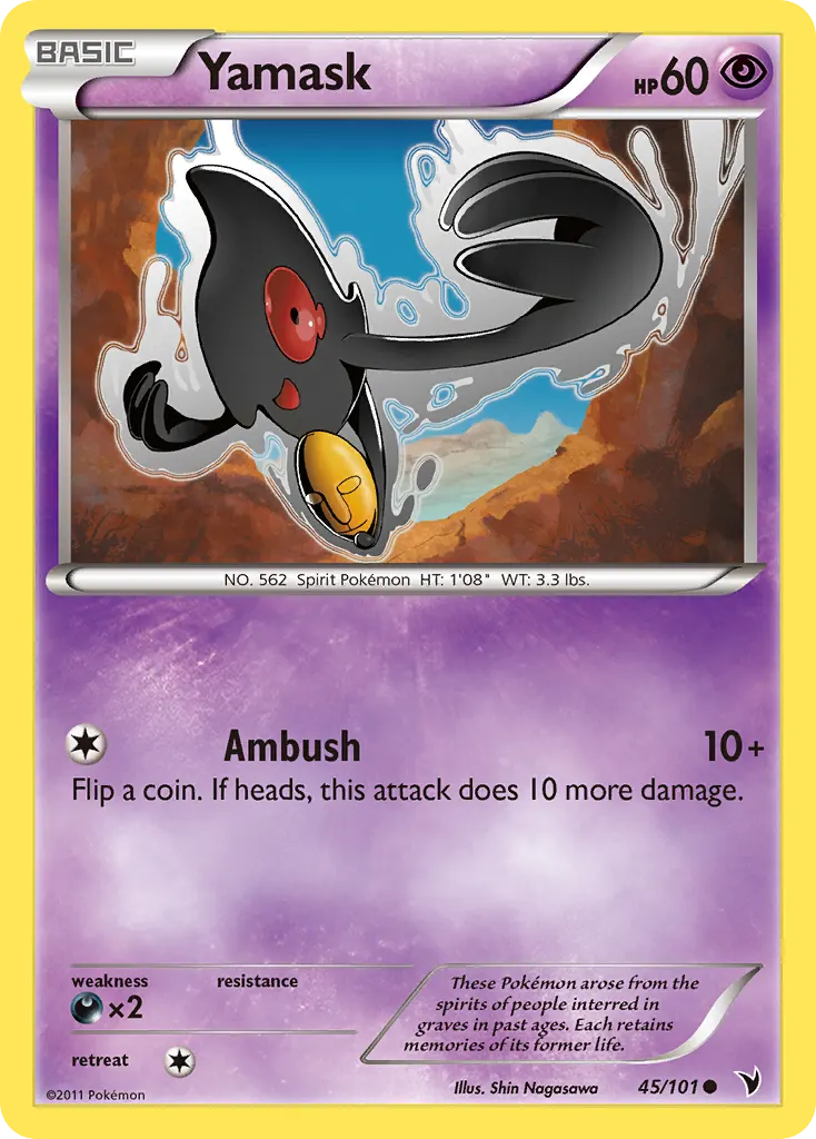 Yamask — Noble Victories 45 Pokémon card