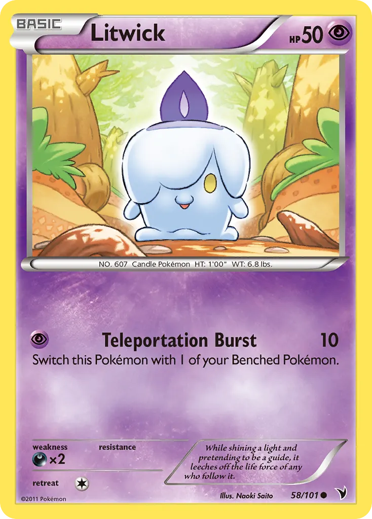 Litwick — Noble Victories 58 Pokémon card