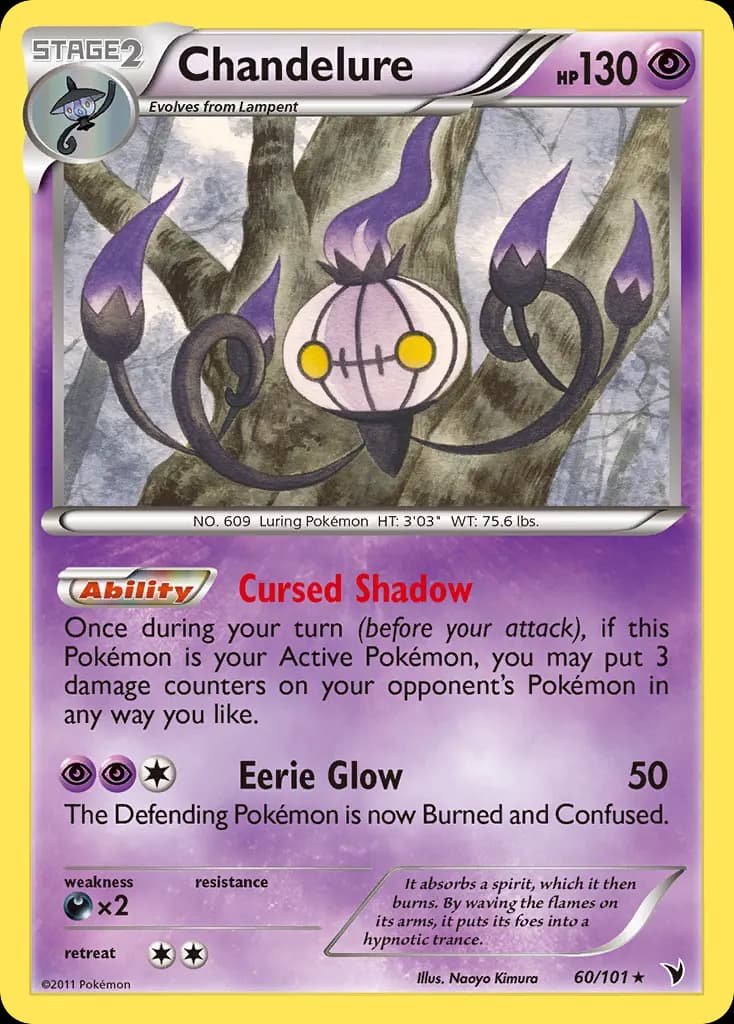 Chandelure — Noble Victories 60 Pokémon card