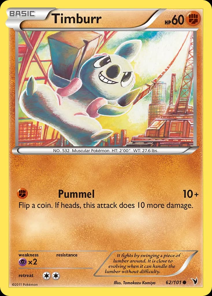 Timburr — Noble Victories 62 Pokémon card
