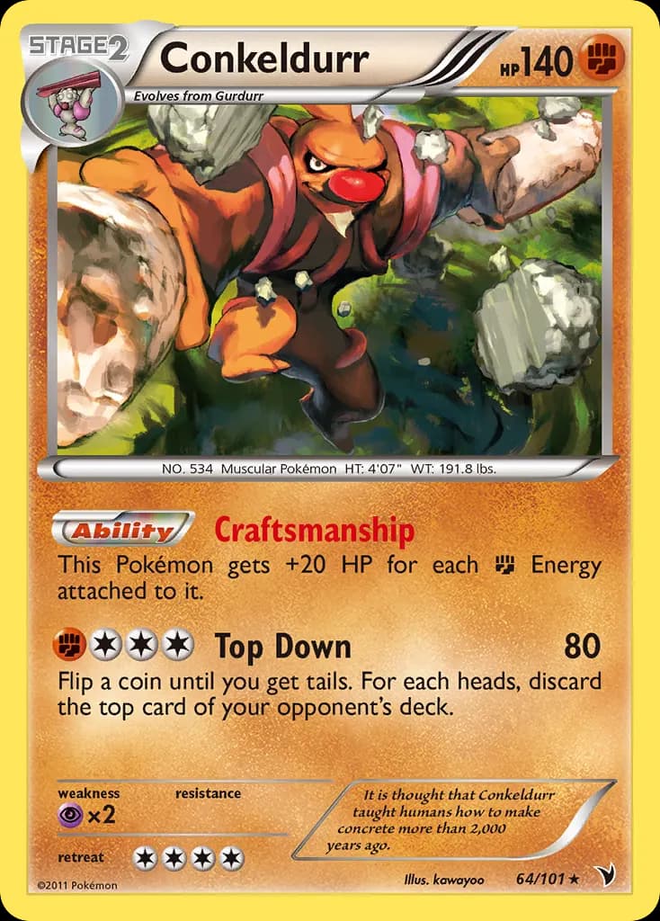 Conkeldurr — Noble Victories 64 Pokémon card
