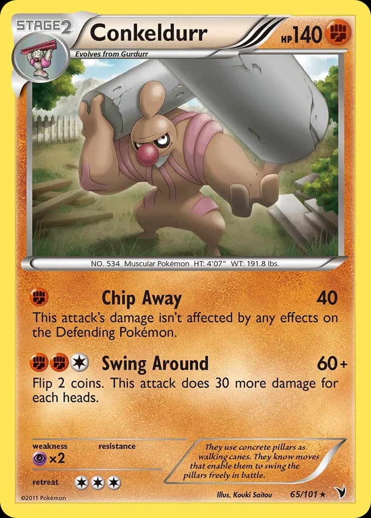 Conkeldurr — Noble Victories 65 Pokémon card