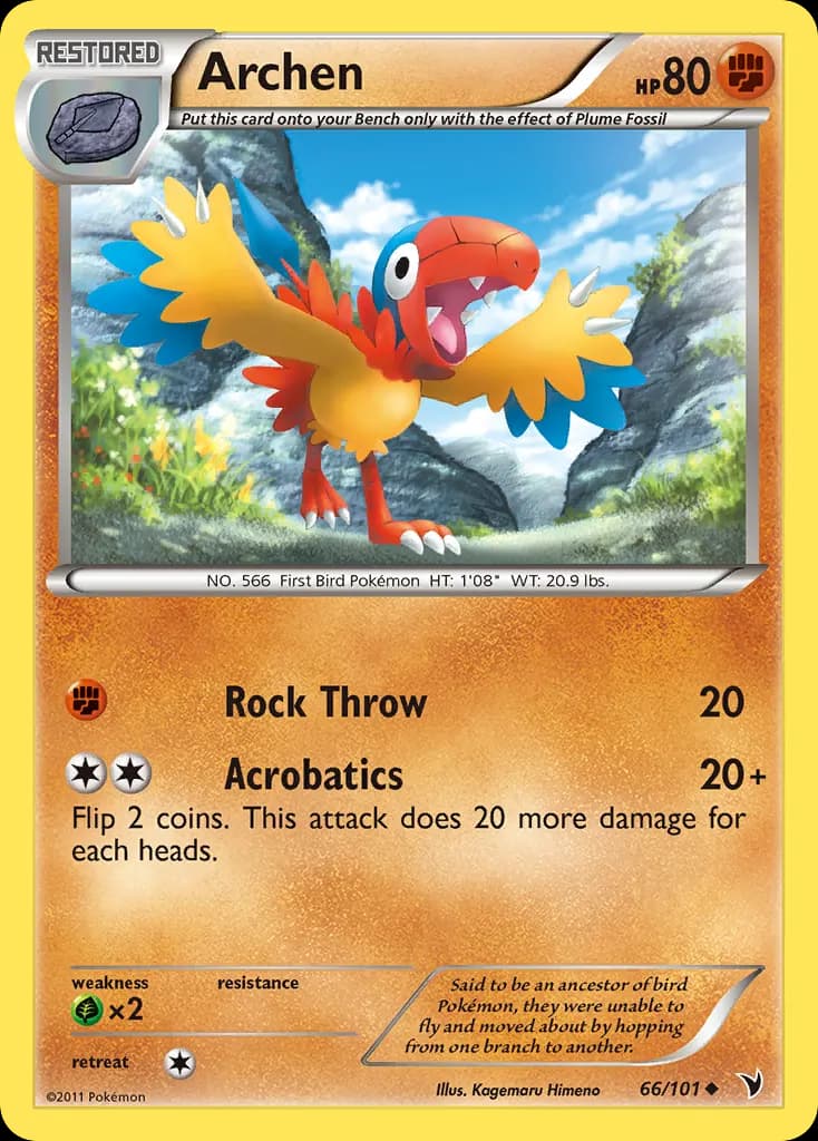 Archen — Noble Victories 66 Pokémon card
