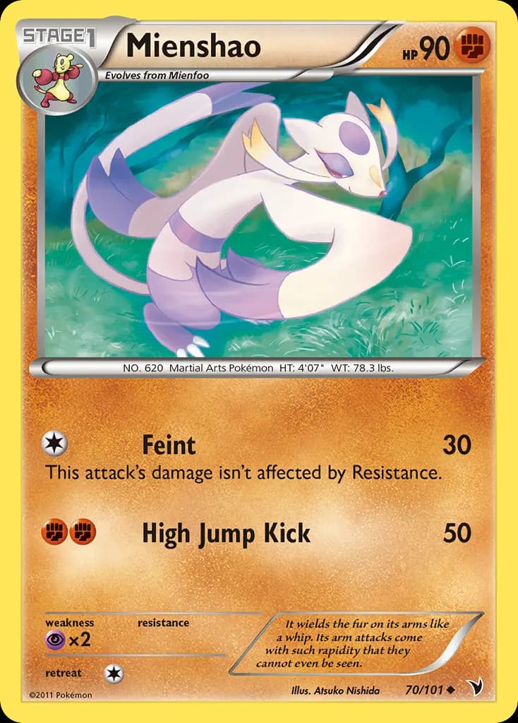 Mienshao — Noble Victories 70 Pokémon card
