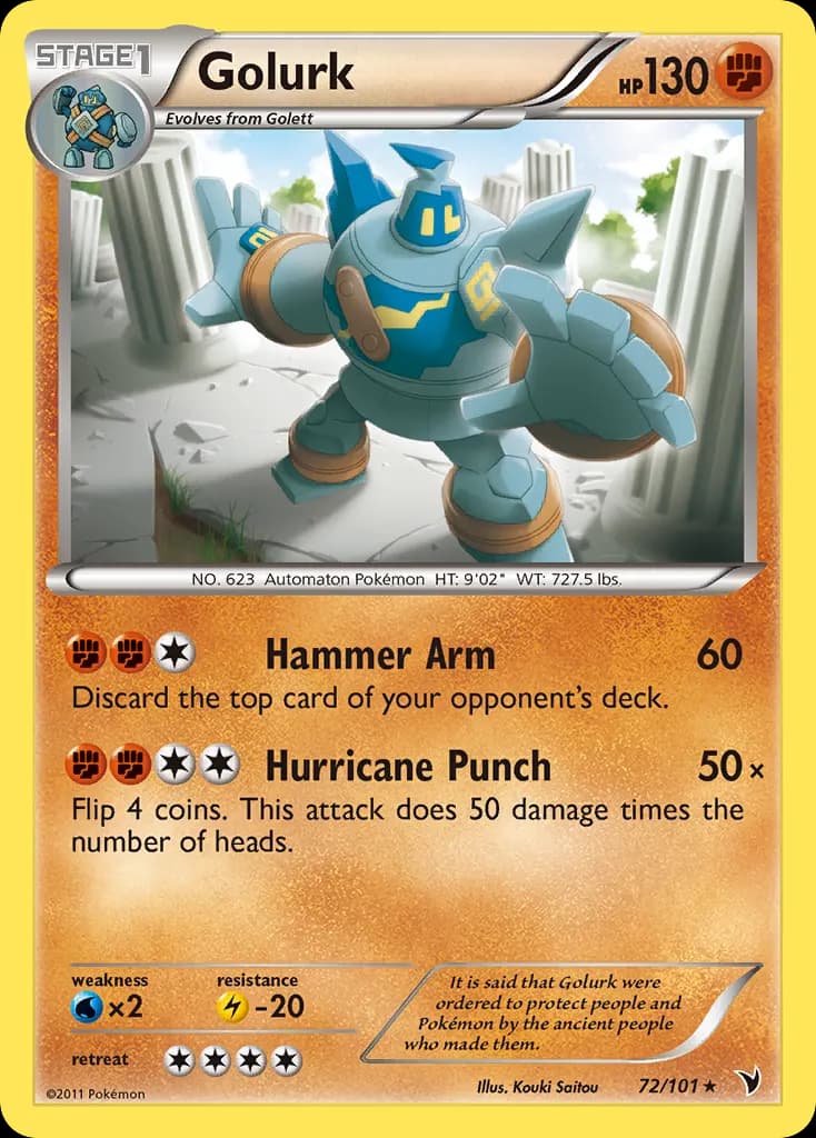 Golurk — Noble Victories 72 Pokémon card