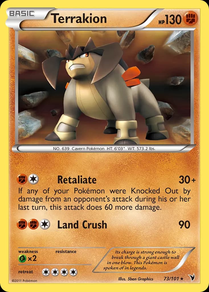 Terrakion — Noble Victories 73 Pokémon card