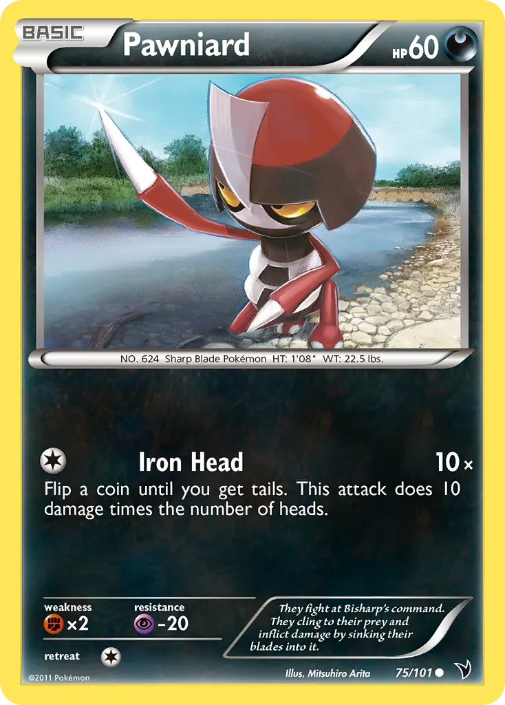 Pawniard — Noble Victories 75 Pokémon card