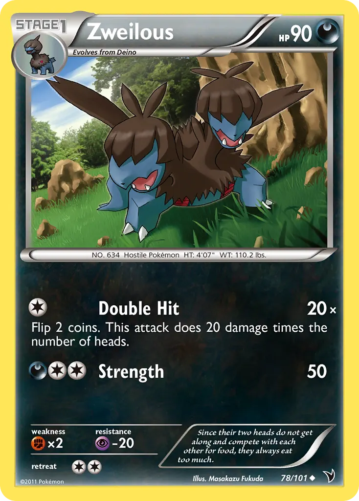 Zweilous — Noble Victories 78 Pokémon card