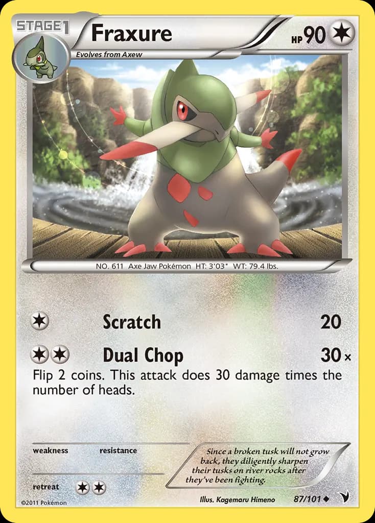Fraxure — Noble Victories 87 Pokémon card