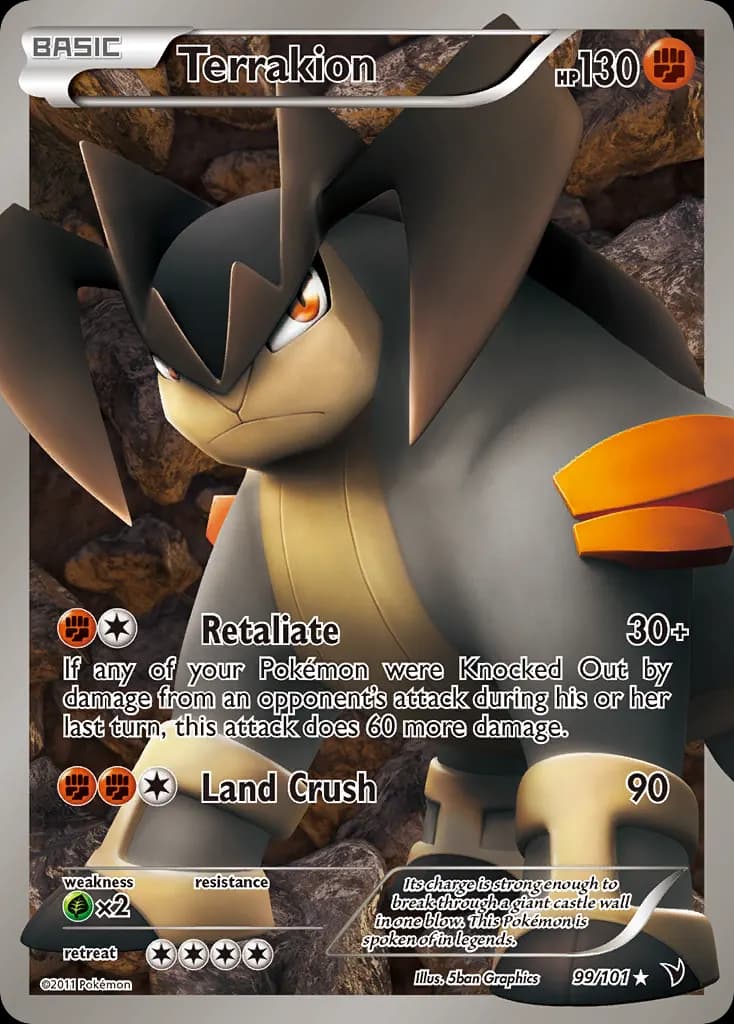 Terrakion — Noble Victories 99 Pokémon card