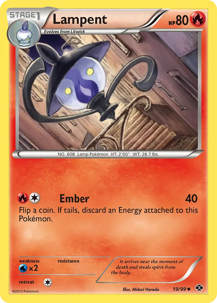 Lampent — Next Destinies 19 Pokémon card