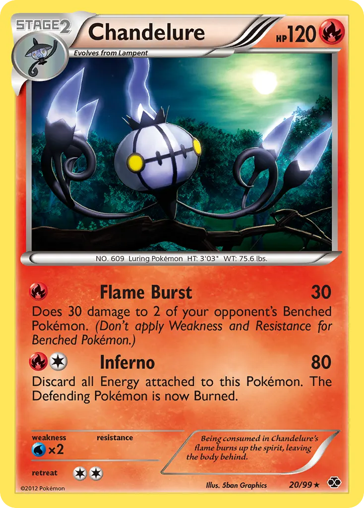 Chandelure — Next Destinies 20 Pokémon card