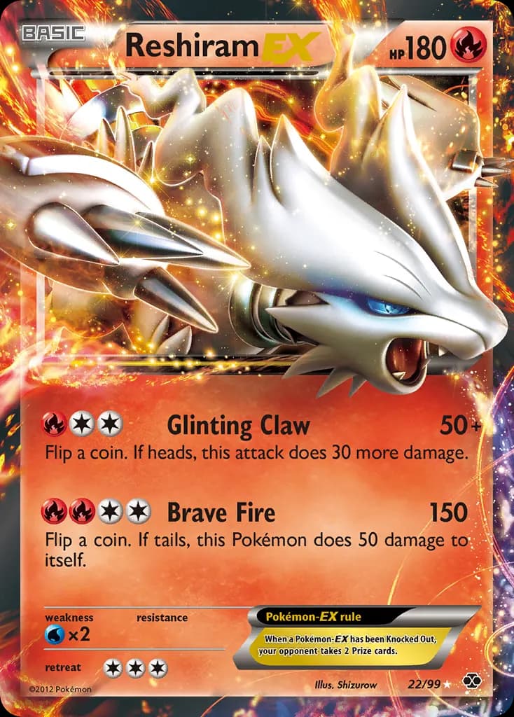 Reshiram-EX — Next Destinies 22 Pokémon card