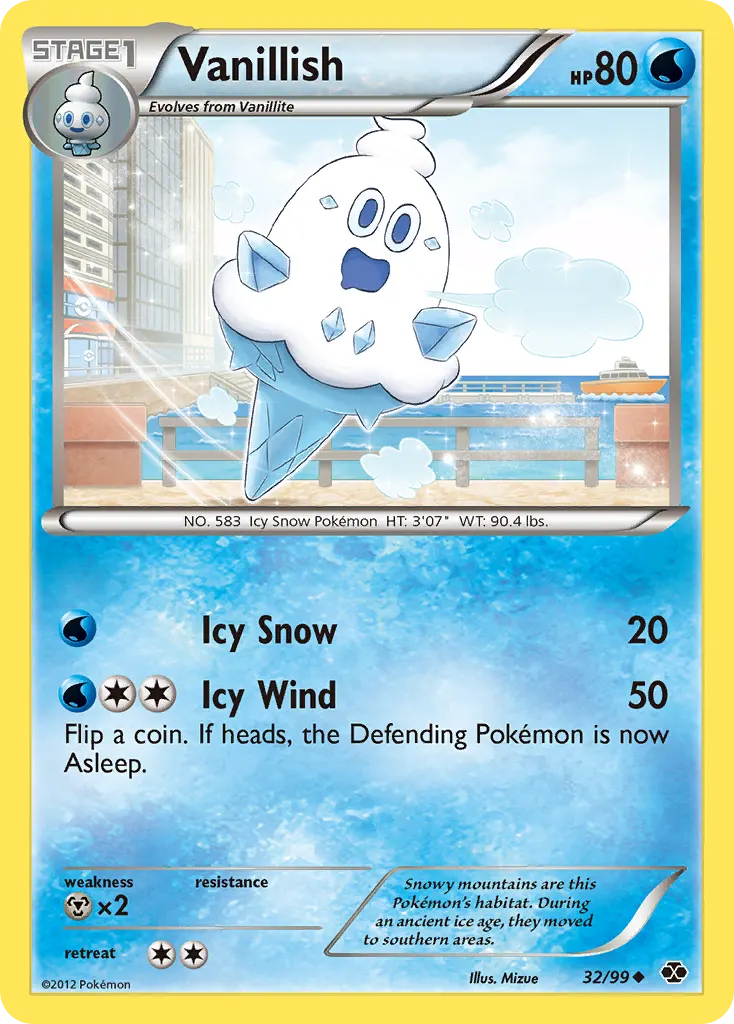 Vanillish — Next Destinies 32 Pokémon card