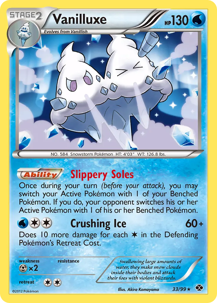 Vanilluxe — Next Destinies 33 Pokémon card