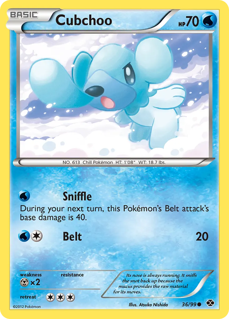 Cubchoo — Next Destinies 36 Pokémon card